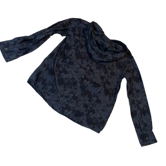 Black Jack Kids Hooded Button-Up Shirt Camo Print L (10/12) 100% Cotton Blue - Picture 5 of 7